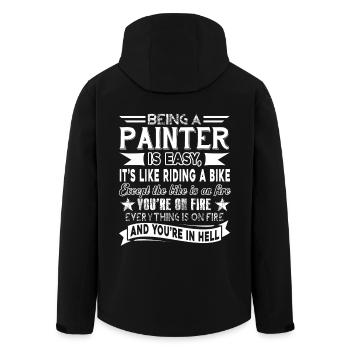 Painter Being A Painter Is Easy - Men’s Recycled Softshell Jacket by Stanley/Stella - black - Back - AI Model Male 185 light (185cm)