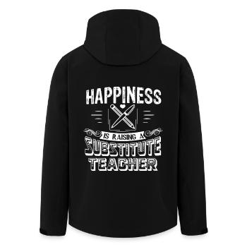 Substitute Teacher Raising Happiness - Men’s Recycled Softshell Jacket by Stanley/Stella - black - Back - AI Model Male 185 light (185cm)