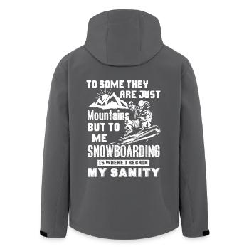 Snowboarding Is Where I Regain My Sanity - Men’s Recycled Softshell Jacket by Stanley/Stella - anthracite - Back - AI Model Male 185 light (185cm)