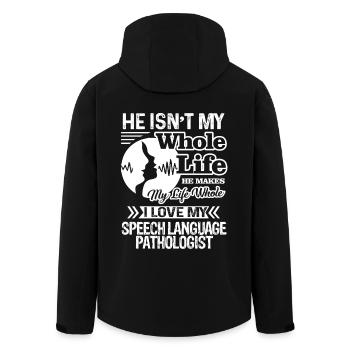 I Love My Speech Language Pathologist - Men’s Recycled Softshell Jacket by Stanley/Stella - black - Back - AI Model Male 185 light (185cm)