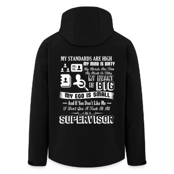 Supervisor I Am A Supervisor - Men’s Recycled Softshell Jacket by Stanley/Stella - black - Back - AI Model Male 185 light (185cm)