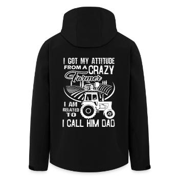 Father's Day Farmer Dad - Men’s Recycled Softshell Jacket by Stanley/Stella - black - Back - AI Model Male 185 light (185cm)
