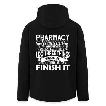 Pharmacy Technician Face It Finish It - Men’s Recycled Softshell Jacket by Stanley/Stella - black - Back - AI Model Male 185 light (185cm)