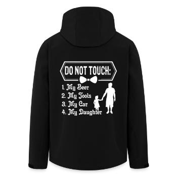 Father's Day Don't Touch My Daughter - Men’s Recycled Softshell Jacket by Stanley/Stella - black - Back - AI Model Male 185 light (185cm)