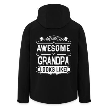 Father's Day Awesome Grandpa Looks Like - Men’s Recycled Softshell Jacket by Stanley/Stella - black - Back - AI Model Male 185 light (185cm)