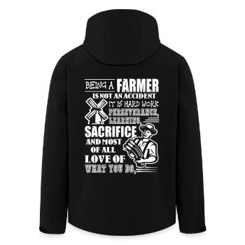 Farmer Being A Farmer Is Not An Accident - Men’s Recycled Softshell Jacket by Stanley/Stella - black - Back - AI Model Male 185 light (185cm)