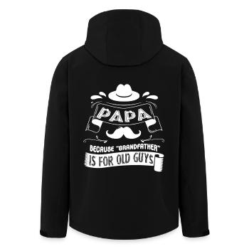 Father's Day Cool Papa - Men’s Recycled Softshell Jacket by Stanley/Stella - black - Back - AI Model Male 185 light (185cm)