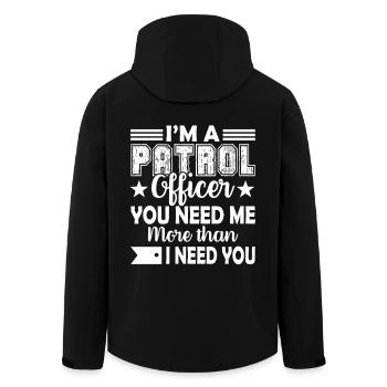 Patrol Officer I am A Patrol Officer - Men’s Recycled Softshell Jacket by Stanley/Stella - black - Back - AI Model Male 185 light (185cm)