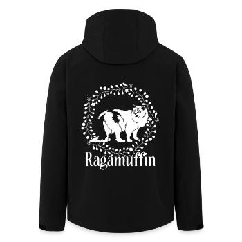 Ragamuffin Cat Vintage Retro - Men’s Recycled Softshell Jacket by Stanley/Stella - black - Back - AI Model Male 185 light (185cm)
