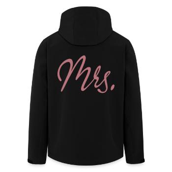 Mrs. Matching Couple Engagement Wedding Honeymoon - Men’s Recycled Softshell Jacket by Stanley/Stella - black - Back - AI Model Male 185 light (185cm)
