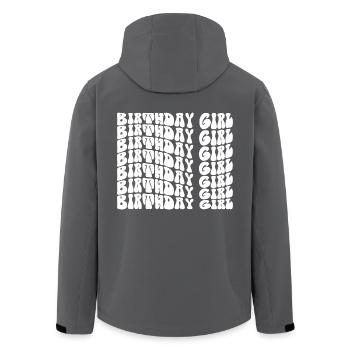 Anniversaire Fille Groovy Rétro Vintage Anniversaire - Veste softshell homme en polyester recyclé Stanley/Stella - noir - Dos - AI Model Male 185 light (185cm)