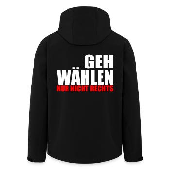 Geh wählen - Recycelte Männer Softshell-Jacke von Stanley/Stella - Schwarz - Hinten - AI Model Male 185 light (185cm)
