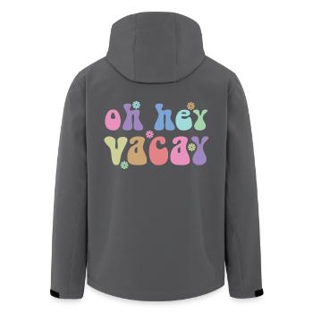 Oh Hey Vacay Urlaub Liebhaber Lustiges Geschenk - Recycelte Männer Softshell-Jacke von Stanley/Stella - Anthrazit - Hinten - AI Model Male 185 light (185cm)