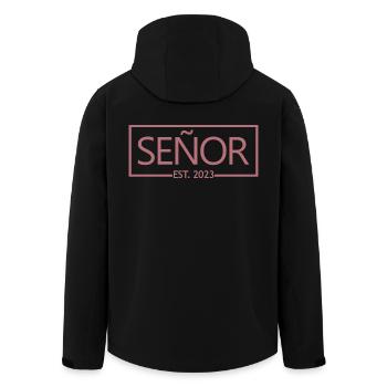 Señor Est. 2023 Engagement Groom's Wedding Party - Men’s Recycled Softshell Jacket by Stanley/Stella - black - Back - AI Model Male 185 light (185cm)