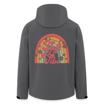 Five Is A Vibe, 5 Years Old, 5th Birthday Kids - Men’s Recycled Softshell Jacket by Stanley/Stella - anthracite - Back - AI Model Male 185 light (185cm)