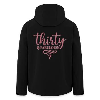 Thirty & Fabulous - 30th Birthday Gift For Women - Men’s Recycled Softshell Jacket by Stanley/Stella - black - Back - AI Model Male 185 light (185cm)
