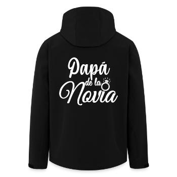 Papa de la Novia Bride's Father Wedding Gift - Men’s Recycled Softshell Jacket by Stanley/Stella - black - Back - AI Model Male 185 light (185cm)