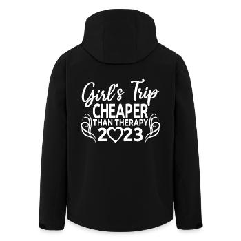 Girl's Trip Cheaper Than Therapy 2023 Girls Party - Men’s Recycled Softshell Jacket by Stanley/Stella - black - Back - AI Model Male 185 light (185cm)
