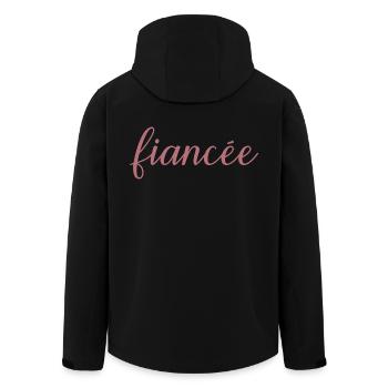 Fiancée Matching Engagement Wedding Honeymoon - Men’s Recycled Softshell Jacket by Stanley/Stella - black - Back - AI Model Male 185 light (185cm)