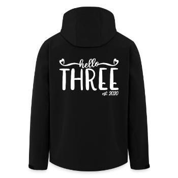 3e anniversaire Enfants filles 3 Hello Three Est. 2020 - Veste softshell homme en polyester recyclé Stanley/Stella - noir - Dos - AI Model Male 185 light (185cm)