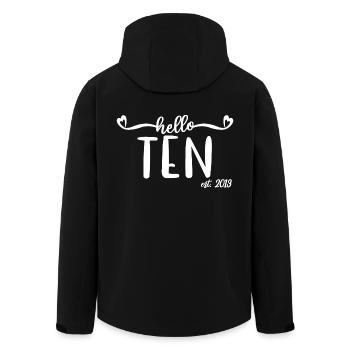 10e anniversaire enfants filles 10 hello ten est. 2013 - Veste softshell homme en polyester recyclé Stanley/Stella - noir - Dos - AI Model Male 185 light (185cm)