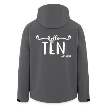 10e anniversaire enfants filles 10 hello ten est. 2013 - Veste softshell homme en polyester recyclé Stanley/Stella - charbon - Dos - AI Model Male 185 light (185cm)