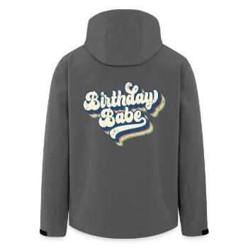 Birthday Babe Matching Group Geburtstagsparty Geschenk - Recycelte Männer Softshell-Jacke von Stanley/Stella - Schwarz - Hinten - AI Model Male 185 light (185cm)