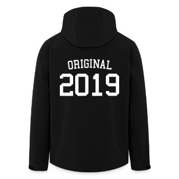 Original 2019 - 4 ans, 4e anniversaire Enfants - Veste softshell homme en polyester recyclé Stanley/Stella - noir - Dos - AI Model Male 185 light (185cm)
