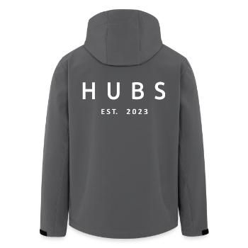 Hubs Est. 2023 Fiançailles pour le cadeau de mariage du marié - Veste softshell homme en polyester recyclé Stanley/Stella - charbon - Dos - AI Model Male 185 light (185cm)
