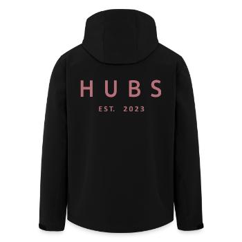 Hubs Est. 2023 Fiançailles pour le mariage du marié - Veste softshell homme en polyester recyclé Stanley/Stella - noir - Dos - AI Model Male 185 light (185cm)