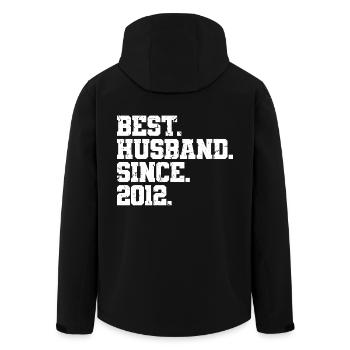 Best Husband Since 2012, 11 Years Anniversary Gift - Men’s Recycled Softshell Jacket by Stanley/Stella - black - Back - AI Model Male 185 light (185cm)