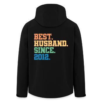 Best Husband Since 2012, 11 Years Anniversary Gift - Men’s Recycled Softshell Jacket by Stanley/Stella - black - Back - AI Model Male 185 light (185cm)