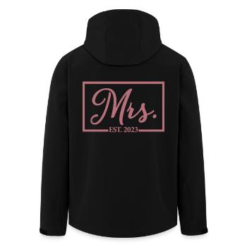 Mme Est. 2023 Fiançailles Mariage Douche nuptiale - Veste softshell homme en polyester recyclé Stanley/Stella - noir - Dos - AI Model Male 185 light (185cm)