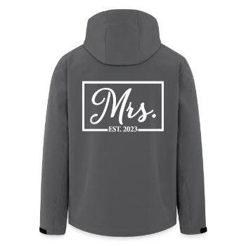 Mme Est. 2023 Fiançailles Mariage Douche nuptiale - Veste softshell homme en polyester recyclé Stanley/Stella - noir - Dos - AI Model Male 185 light (185cm)