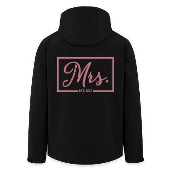 Mme Est. 2023 Fiançailles Mariage Douche nuptiale - Veste softshell homme en polyester recyclé Stanley/Stella - noir - Dos - AI Model Male 185 light (185cm)