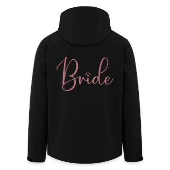 Bride Matching Engagement Bridal Shower Wedding - Men’s Recycled Softshell Jacket by Stanley/Stella - black - Back - AI Model Male 185 light (185cm)