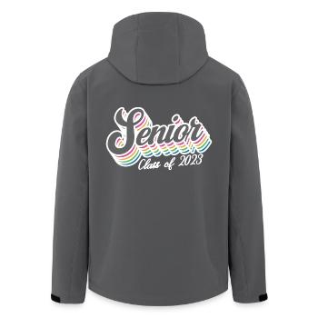 Cadeau de fête de remise des diplômes rétro de la classe senior de 2023 - Veste softshell homme en polyester recyclé Stanley/Stella - charbon - Dos - AI Model Male 185 light (185cm)
