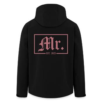 2023 Fiançailles pour la fête de mariage du marié - Veste softshell homme en polyester recyclé Stanley/Stella - noir - Dos - AI Model Male 185 light (185cm)