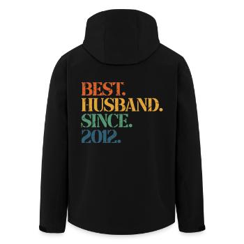 Best Husband Since 2012, 11 Years Anniversary Gift - Men’s Recycled Softshell Jacket by Stanley/Stella - black - Back - AI Model Male 185 light (185cm)