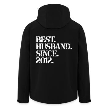 Best Husband Since 2012, 11 Years Anniversary Gift - Men’s Recycled Softshell Jacket by Stanley/Stella - black - Back - AI Model Male 185 light (185cm)