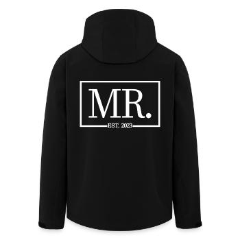 Mr. Est. 2023 Verlobung für die Hochzeitsfeier des Bräutigams - Recycelte Männer Softshell-Jacke von Stanley/Stella - Schwarz - Hinten - AI Model Male 185 light (185cm)