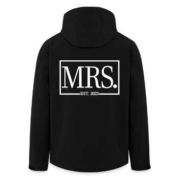 Mme Est. 2023 Fiançailles Mariage Douche nuptiale - Veste softshell homme en polyester recyclé Stanley/Stella - noir - Dos - AI Model Male 185 light (185cm)