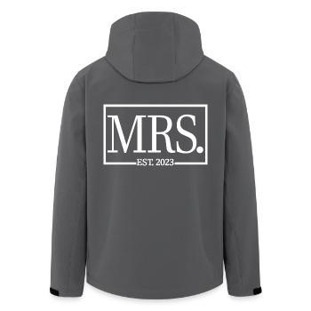 Mme Est. 2023 Fiançailles Mariage Douche nuptiale - Veste softshell homme en polyester recyclé Stanley/Stella - noir - Dos - AI Model Male 185 light (185cm)