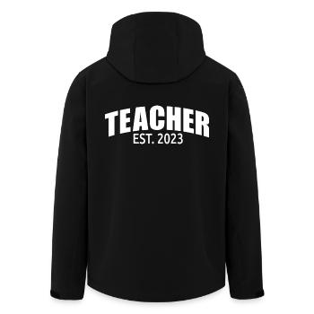 Teacher Est. 2023 Graduated Education Teacher Gift - Men’s Recycled Softshell Jacket by Stanley/Stella - black - Back - AI Model Male 185 light (185cm)