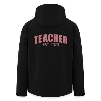 Teacher Est. 2023 Graduated Education Teacher Gift - Men’s Recycled Softshell Jacket by Stanley/Stella - black - Back - AI Model Male 185 light (185cm)