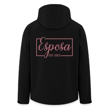 Esposa Est. 2023 Ehefrau wird Braut Paar Hochzeit - Recycelte Männer Softshell-Jacke von Stanley/Stella - Schwarz - Hinten - AI Model Male 185 light (185cm)