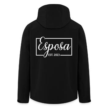 Esposa Est. 2023 Ehefrau wird Braut Paar Hochzeit - Recycelte Männer Softshell-Jacke von Stanley/Stella - Schwarz - Hinten - AI Model Male 185 light (185cm)