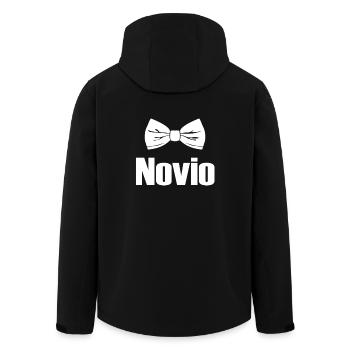 Novio Boyfriend Bowtie Engagement Wedding Groom - Men’s Recycled Softshell Jacket by Stanley/Stella - black - Back - AI Model Male 185 light (185cm)