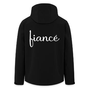 Fiancé Matching Engagement Gift Groom’s Mariage du marié - Veste softshell homme en polyester recyclé Stanley/Stella - noir - Dos - AI Model Male 185 light (185cm)