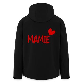 MAMIE. FÊTE DES MÈRES. BONNE FÊTE MAMIE. JE T'AIME - Veste softshell homme en polyester recyclé Stanley/Stella - noir - Dos - AI Model Male 185 light (185cm)